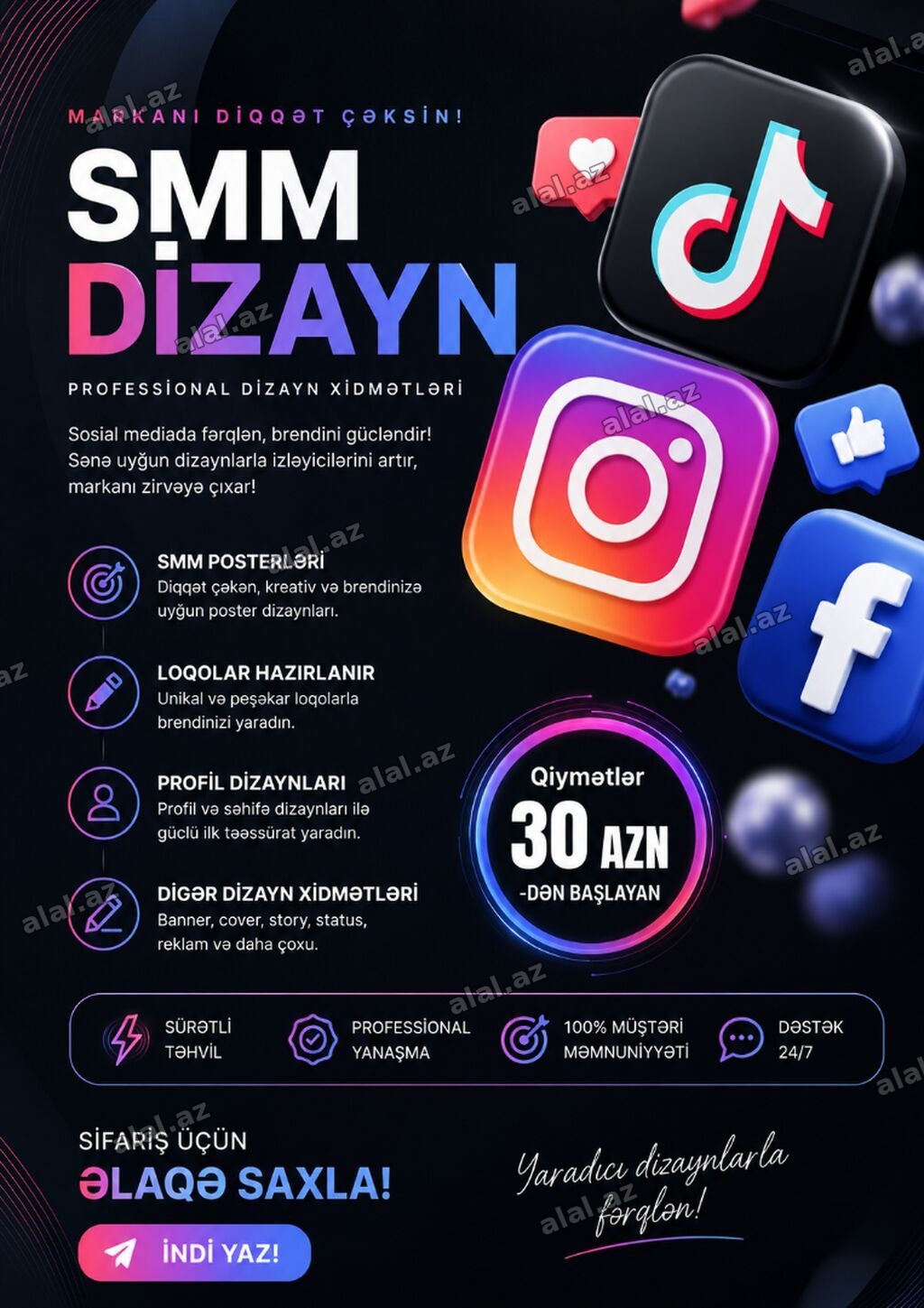 Səhfələr üçün logolar, posterlərreels videoları, video montajları