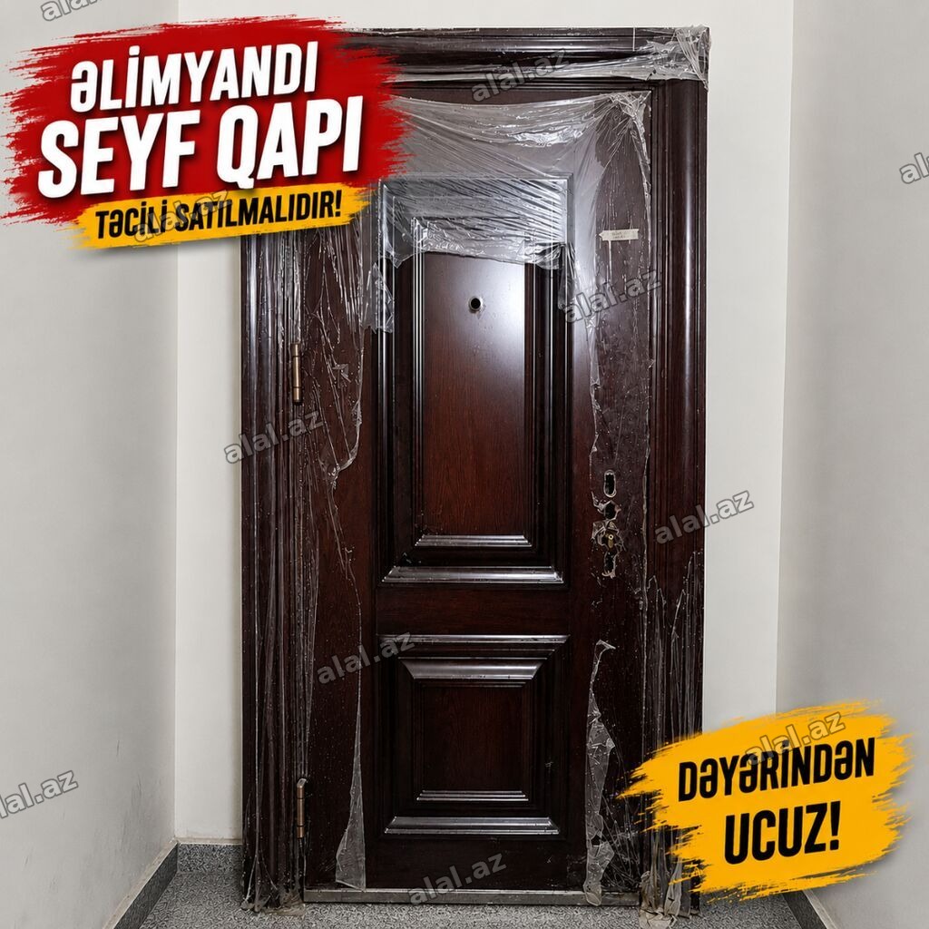 Giriş qapısı – klassik dizayn, tünd qəhvəyi rəngli - Ölçü: standart