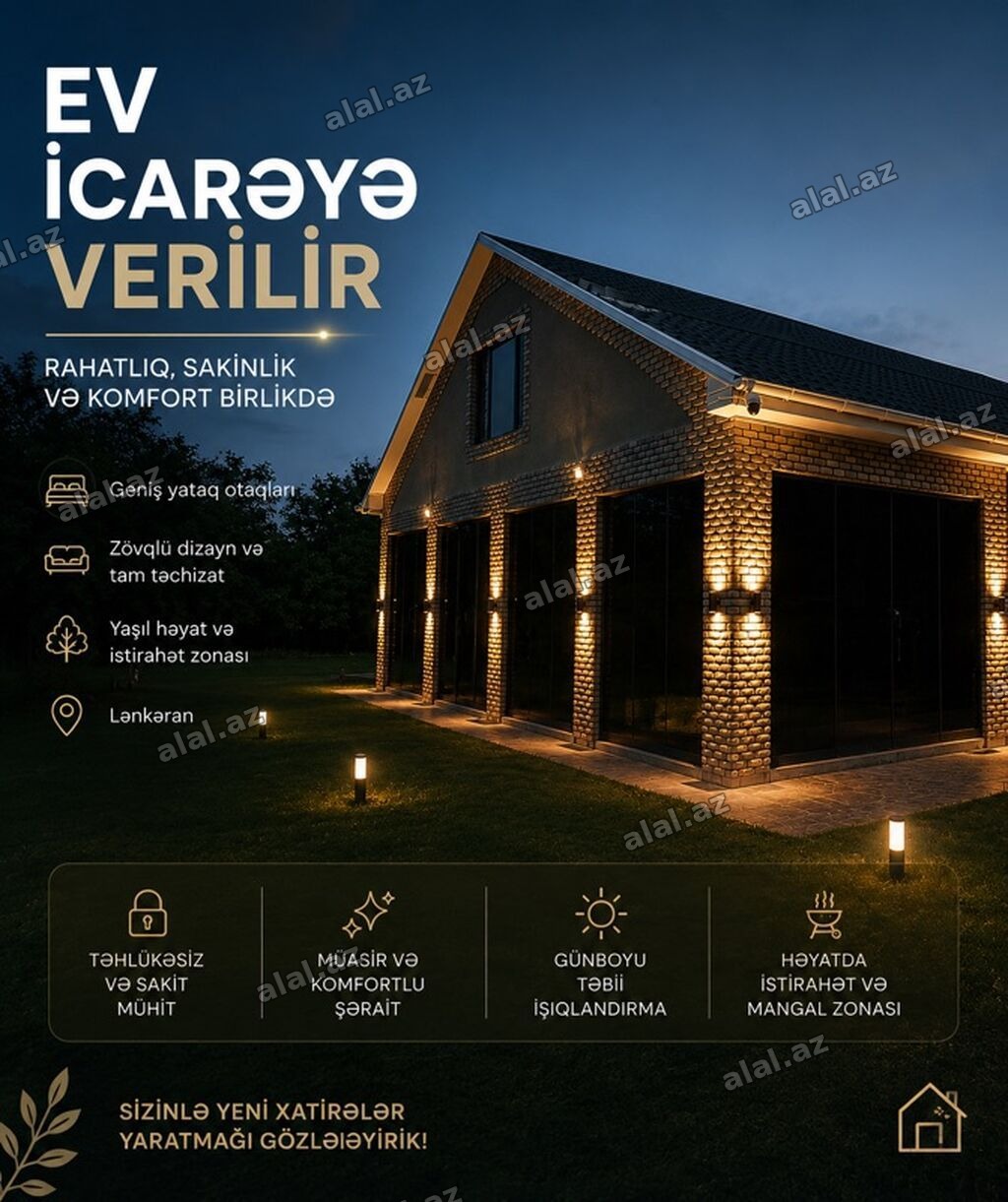 120 kv. m, 3 otaqlı, Kombi, Qaz, İşıq