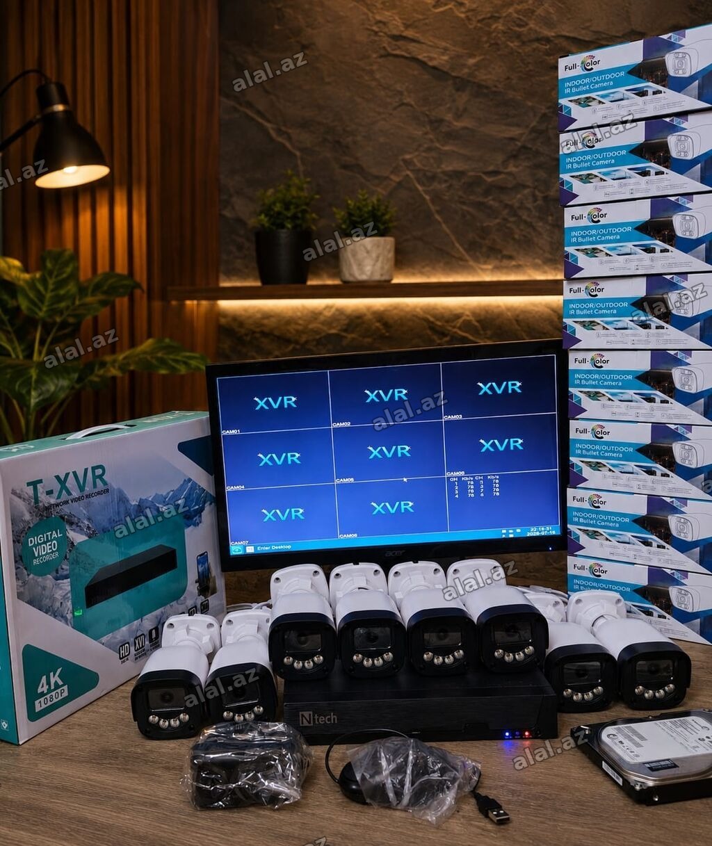 Monitor 20 Ekran DVR 8 çıxışlıdir (Təzədir 2026) Telefondan izləmə