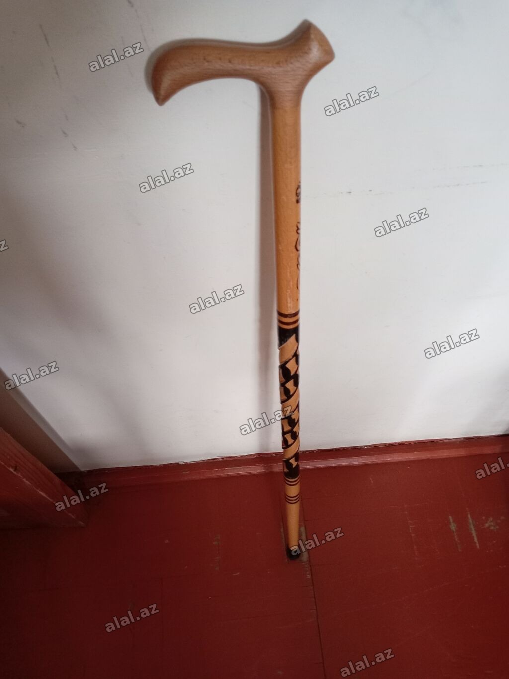Taxta gəzinti əsası (çəlik) - Material: bərk ağac - Tutacaq