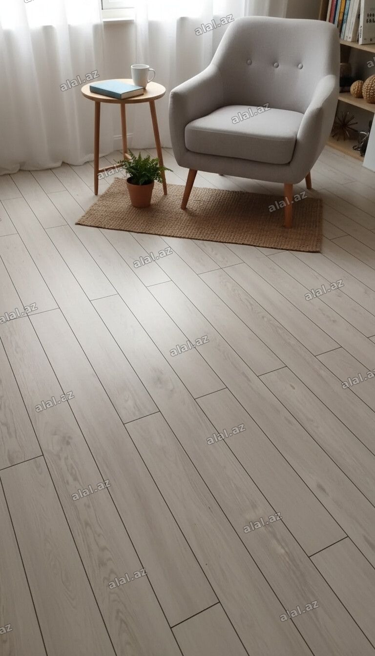Açıq ağac naxışlı laminat döşəmə panelləri - Rəng/ton: açıq bej-boz