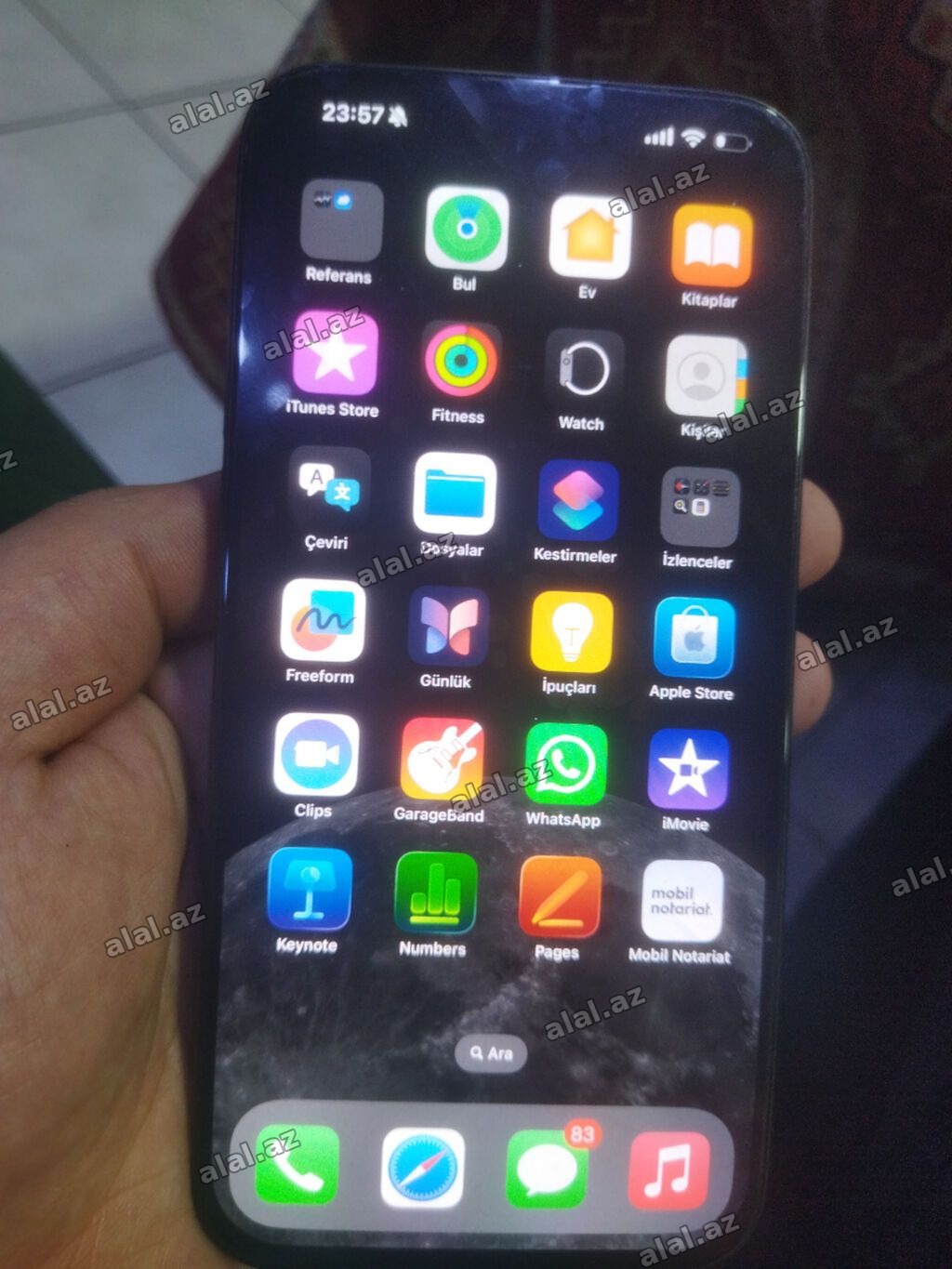 IPhone 15 Pro Max, 256 GB, Black Titanium, Sənədlərlə