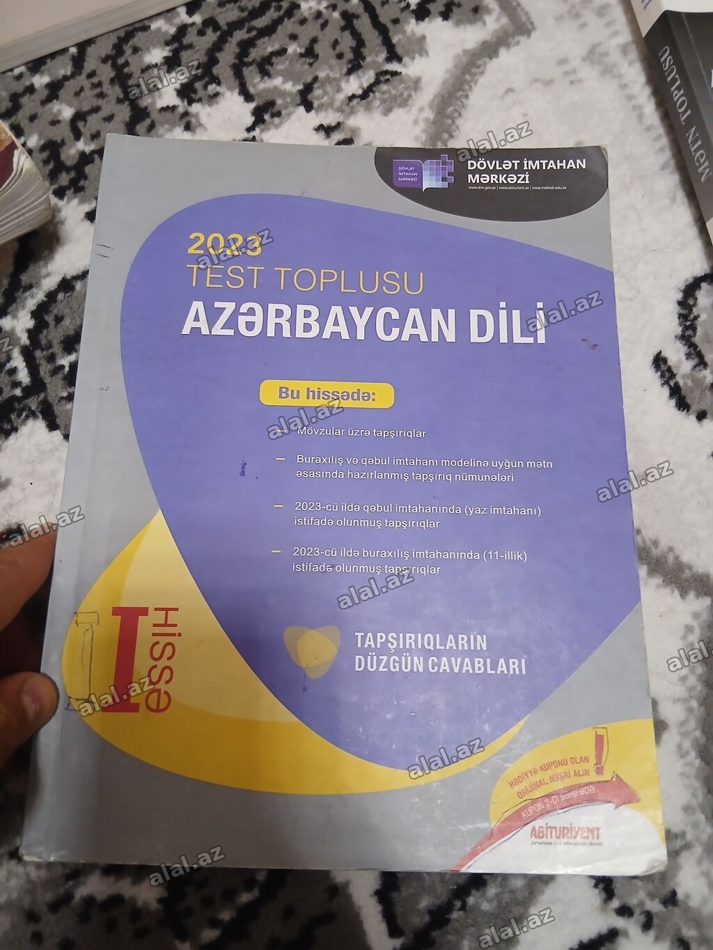 Azərbaycan dili Testlər 11-ci sinif, DİM, 1-ci hissə, 2023 il