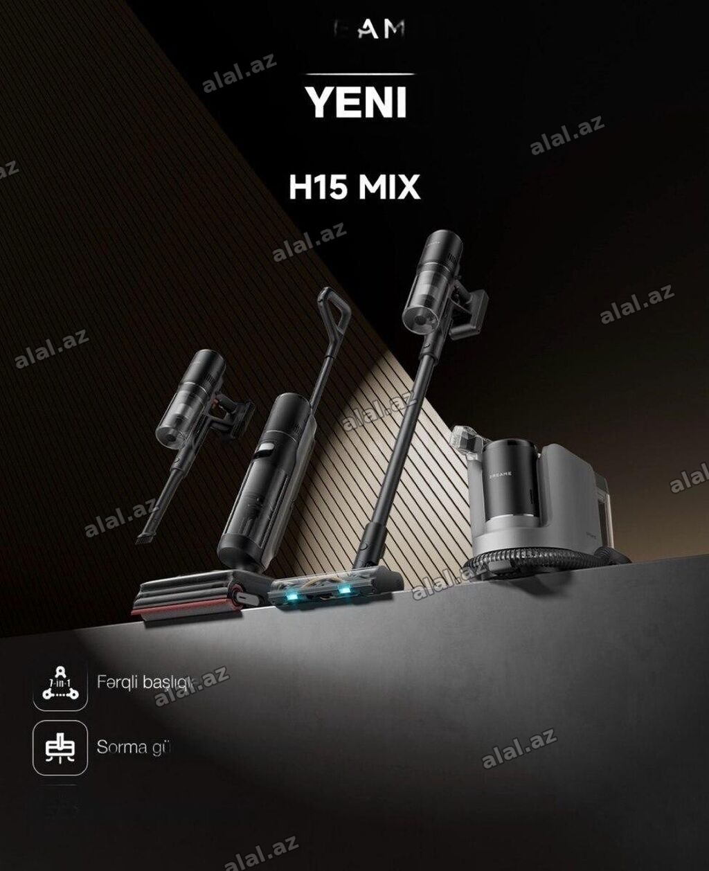 Tozsoran Dreame H15 Mix Əsas üstünlükləri * 3-ü 1-də sistem *