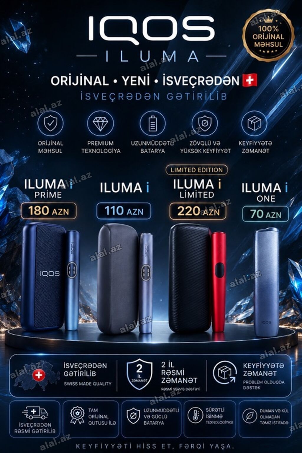 IQOS ILUMA – İsveçrədən gətirilən, 100% orijinal məhsul Modellər və