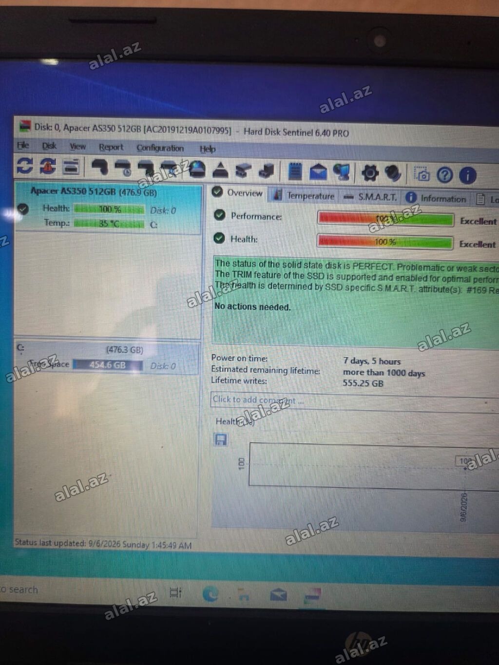 Daxili SSD disk Apacer, 512 GB, 2.5", İşlənmiş