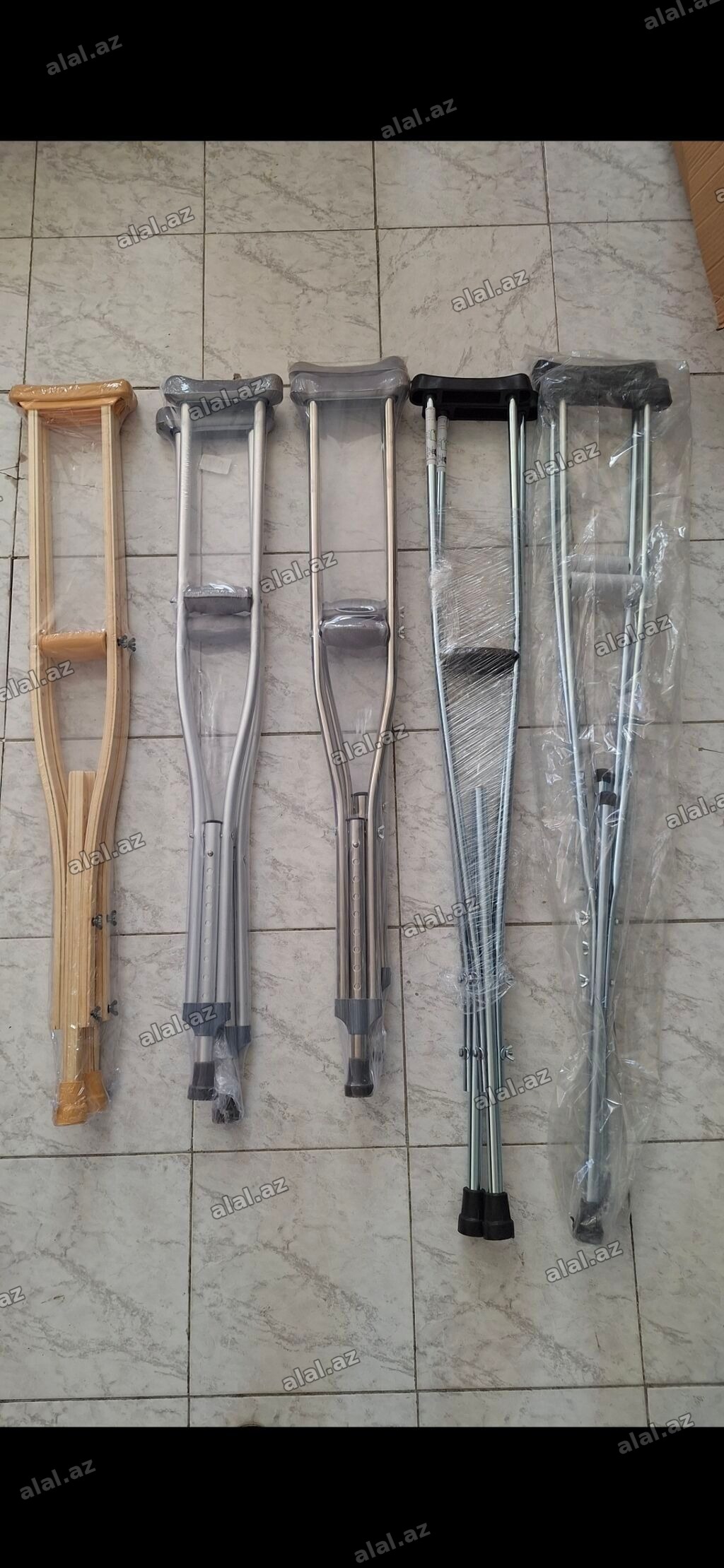 Kastil qoltuq altı əsa xadok Fərqli materiallardan hazırlanmış