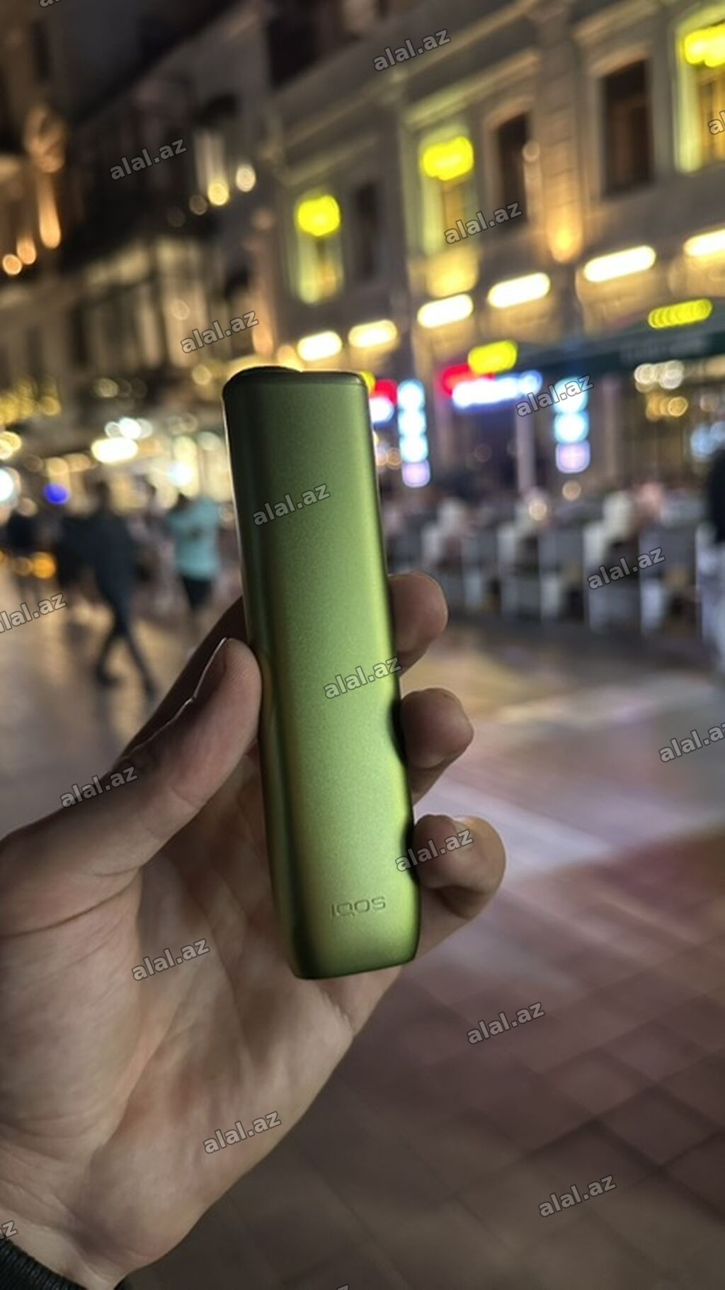 IQOS gloya bənzər tütün qızdırma cihazı – yaşıl (metalik) rəng -
