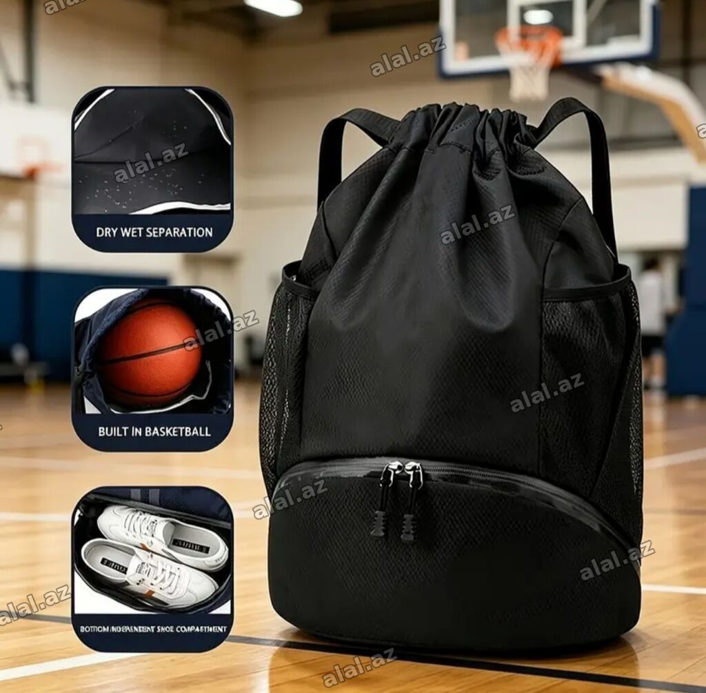 İdman üçün çoxfunksiyalı çanta – basketbol və zal üçün ideal - Geniş