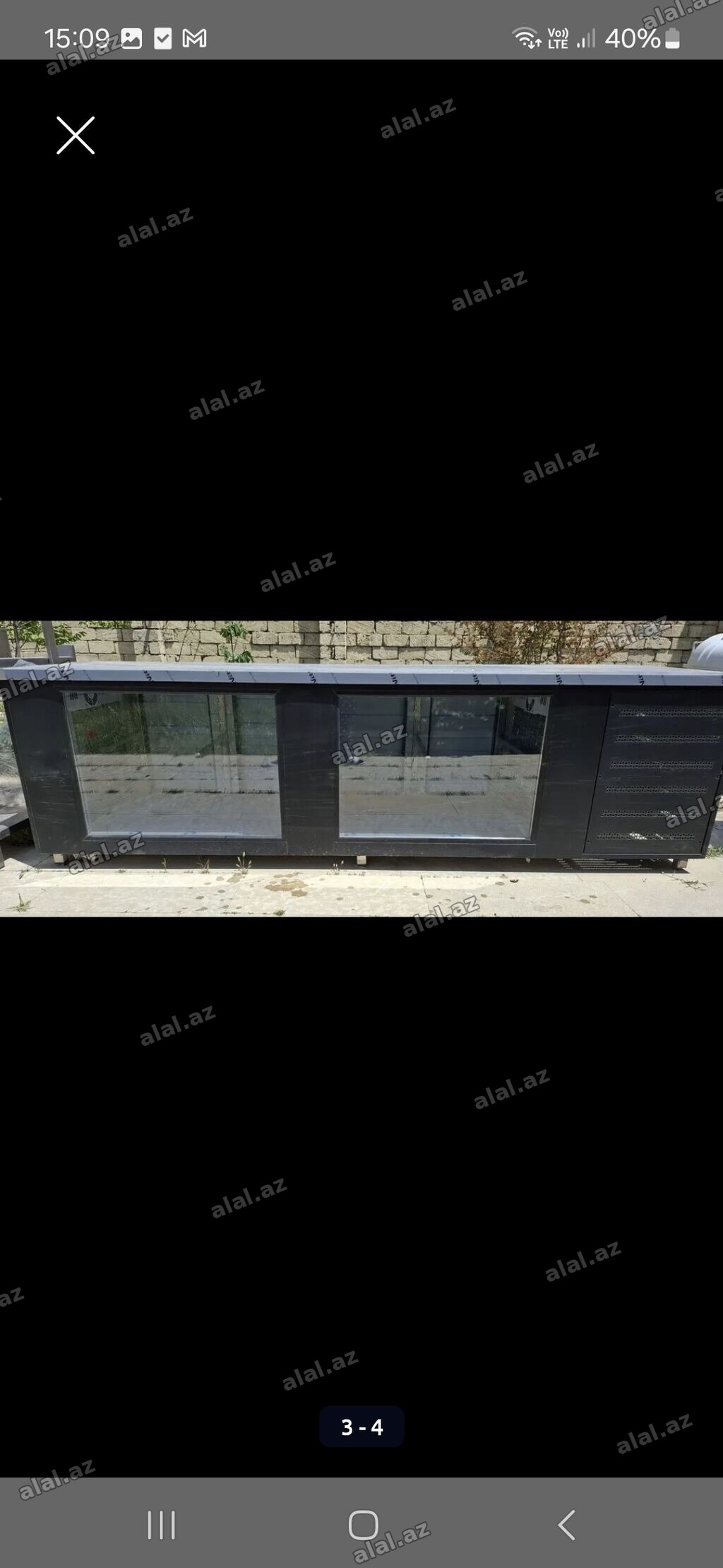 Şüşə vitrinli soyuducu köşk/kiosk - Ön tərəfi böyük suse kabab ve et