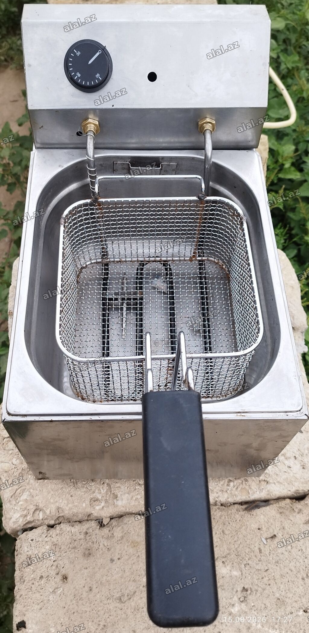 Paslanmayan poladdan elektrik fritöz - Tək kasalı, çıxarılan tor
