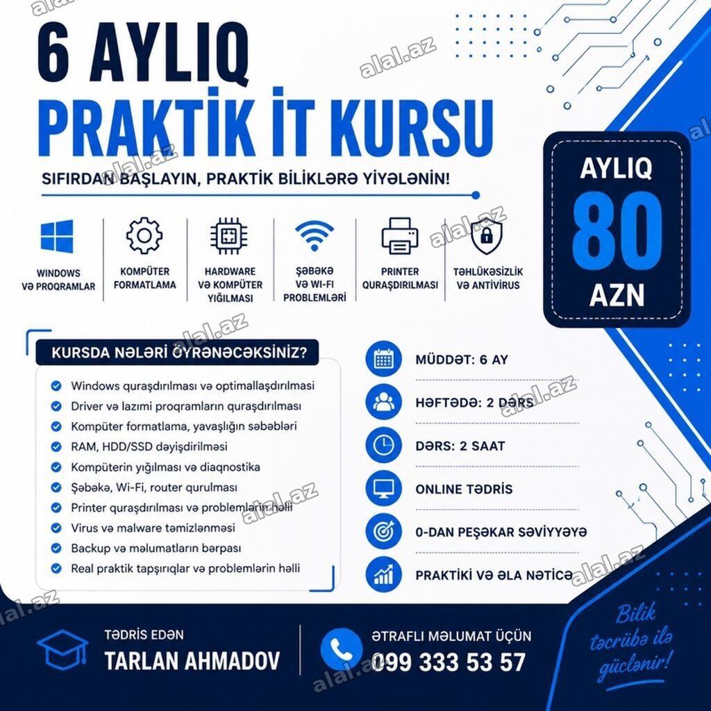 💻 6 AYDA İT ÖYRƏN, BİLİKLƏRİNİ GƏLİRƏ ÇEVİR! Whatsappda yazin