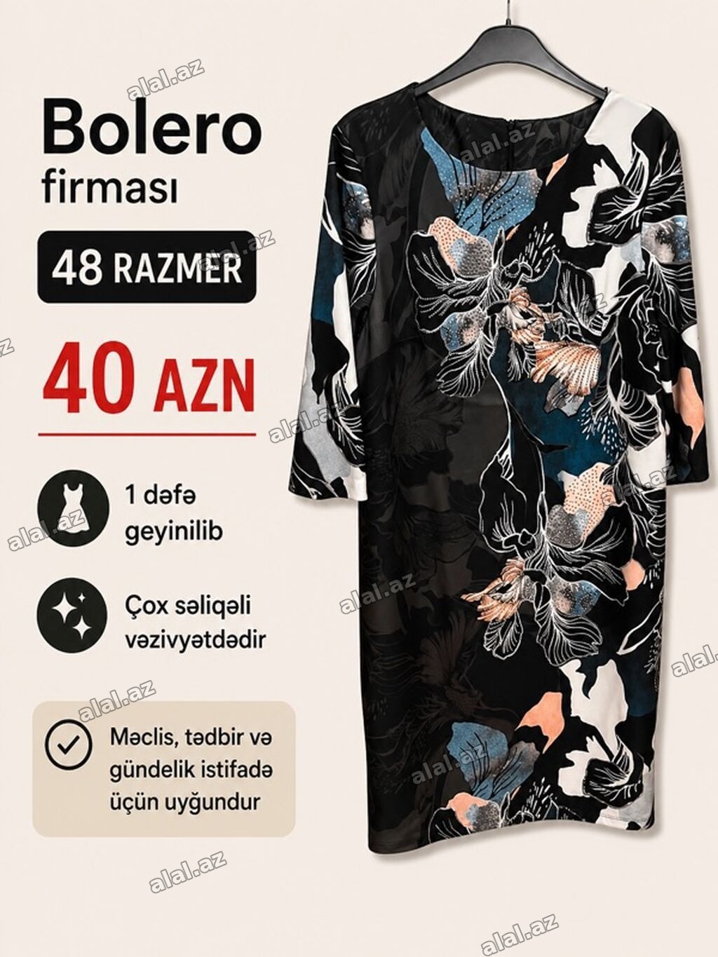 Bolero firmasının qadın paltarı - Ölçü: 48 - Qiymət: 40 AZN - 1 dəfə
