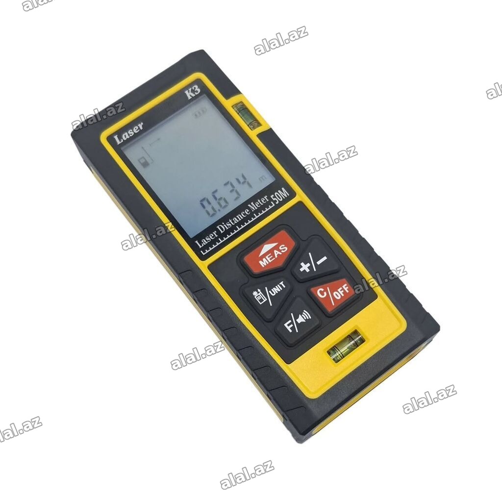 Laser məsafəölçən K3 – 50 m - Ölçmə diapazonu: 0–50 m - LCD ekran