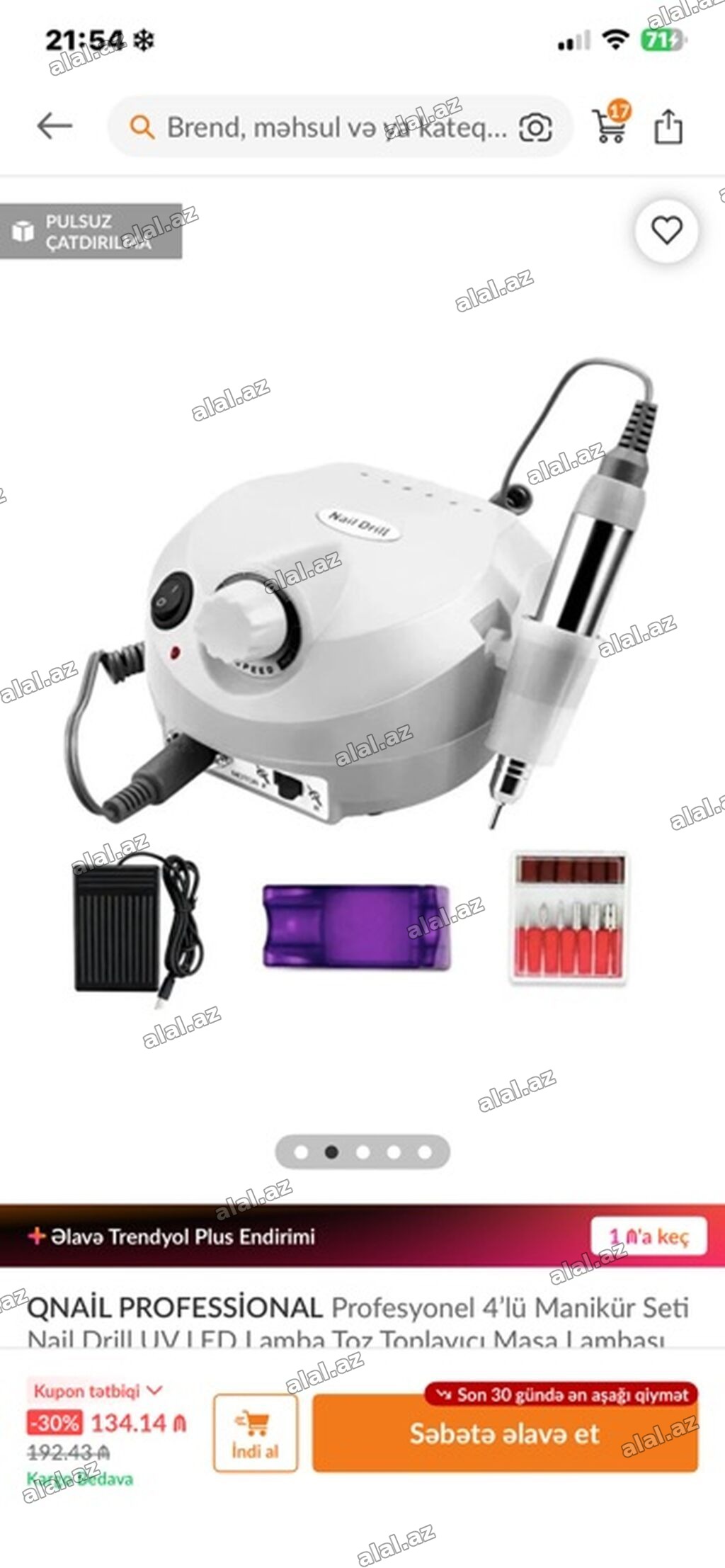 İşlənməmiş Yeni direl QNAIL PROFESSIONAL – Peşəkar 4’lü Manikür Seti