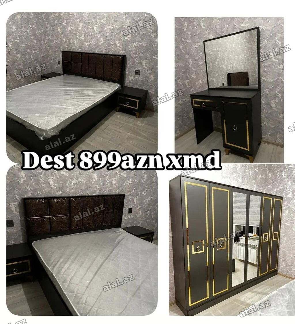 Yataq otağı dəsti – 899 AZN (xmd) Tərkibi: - Çarpayı: qara korpus