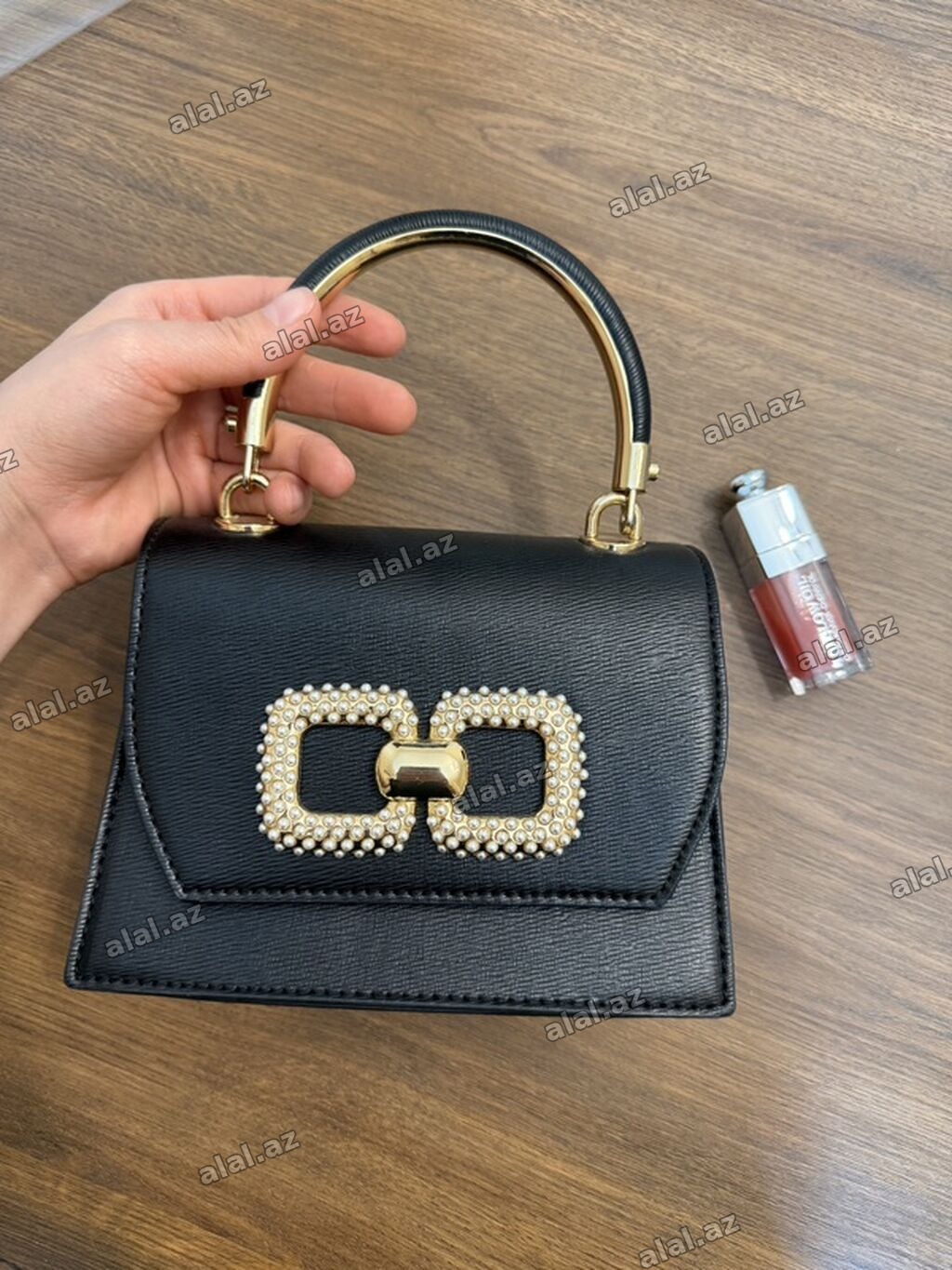 ALDO 🖤 Zərif və eleqant qara çanta. Trapez formalı, dəqiq xətləri