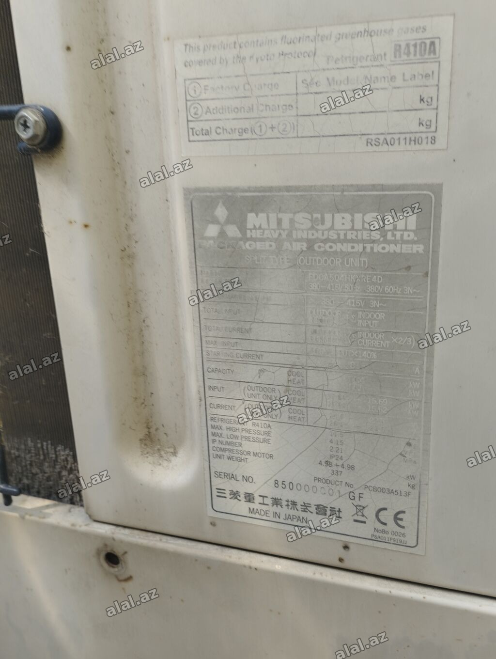 Mitsubishi firma kandisioner. 500 kv. 3 fazalı. Pultları. Doqquz ədəd
