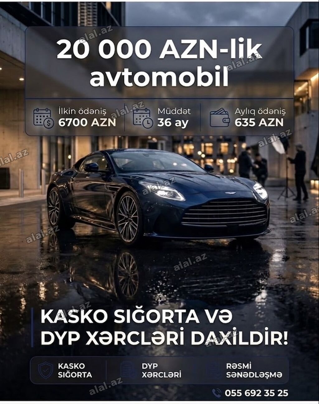 20 000 AZN dəyərində avtomobil üçün maliyyə paketi - İlkin ödəniş