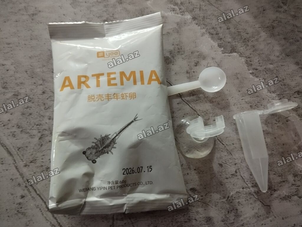 Akvaryum üçün aksesuar və məhsullar paketi 1) Artemia – quru yumurta