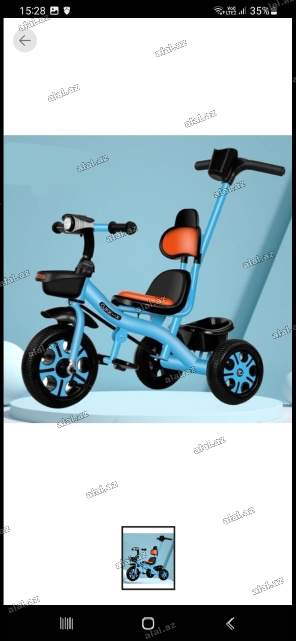 Uşaq üçtəkərli velosipedi – idarəetmə tutacaqlı model Xüsusiyyətlər