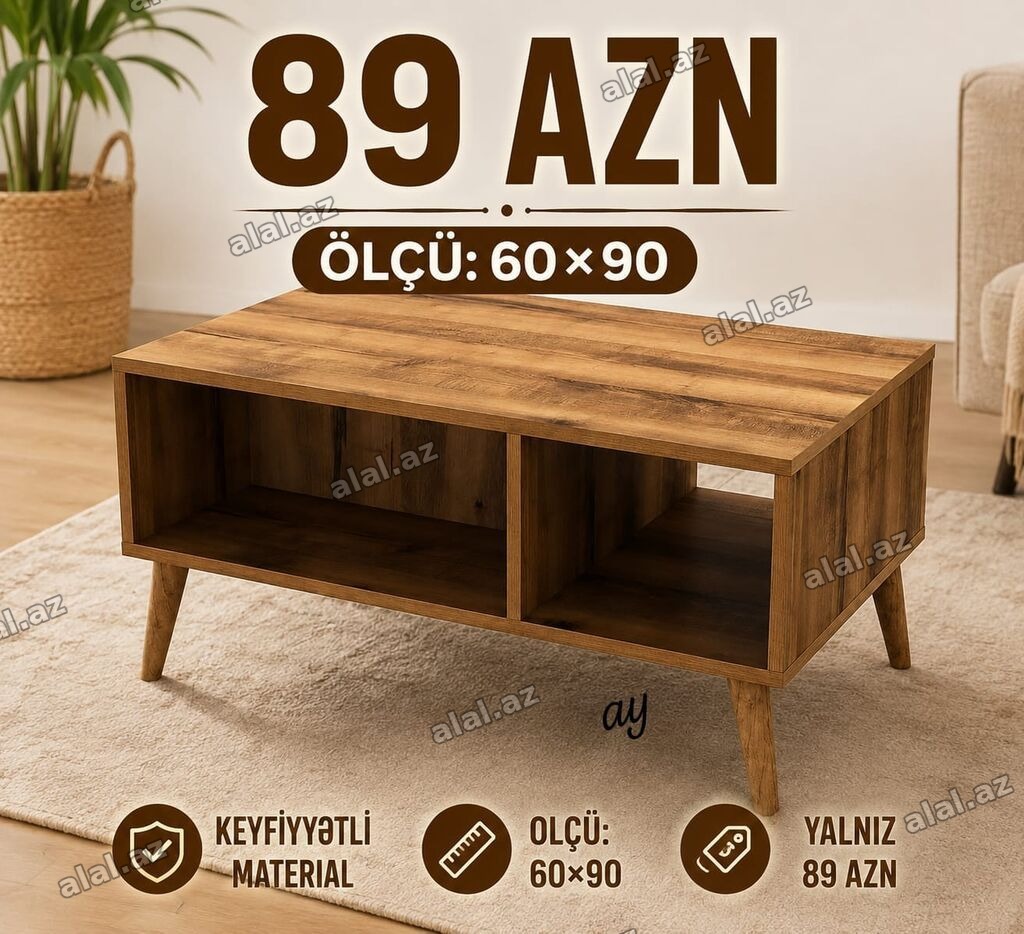 Düz masa, Açılmayan, Təkərsiz, Teksturalı laminat, Zəmanətsiz