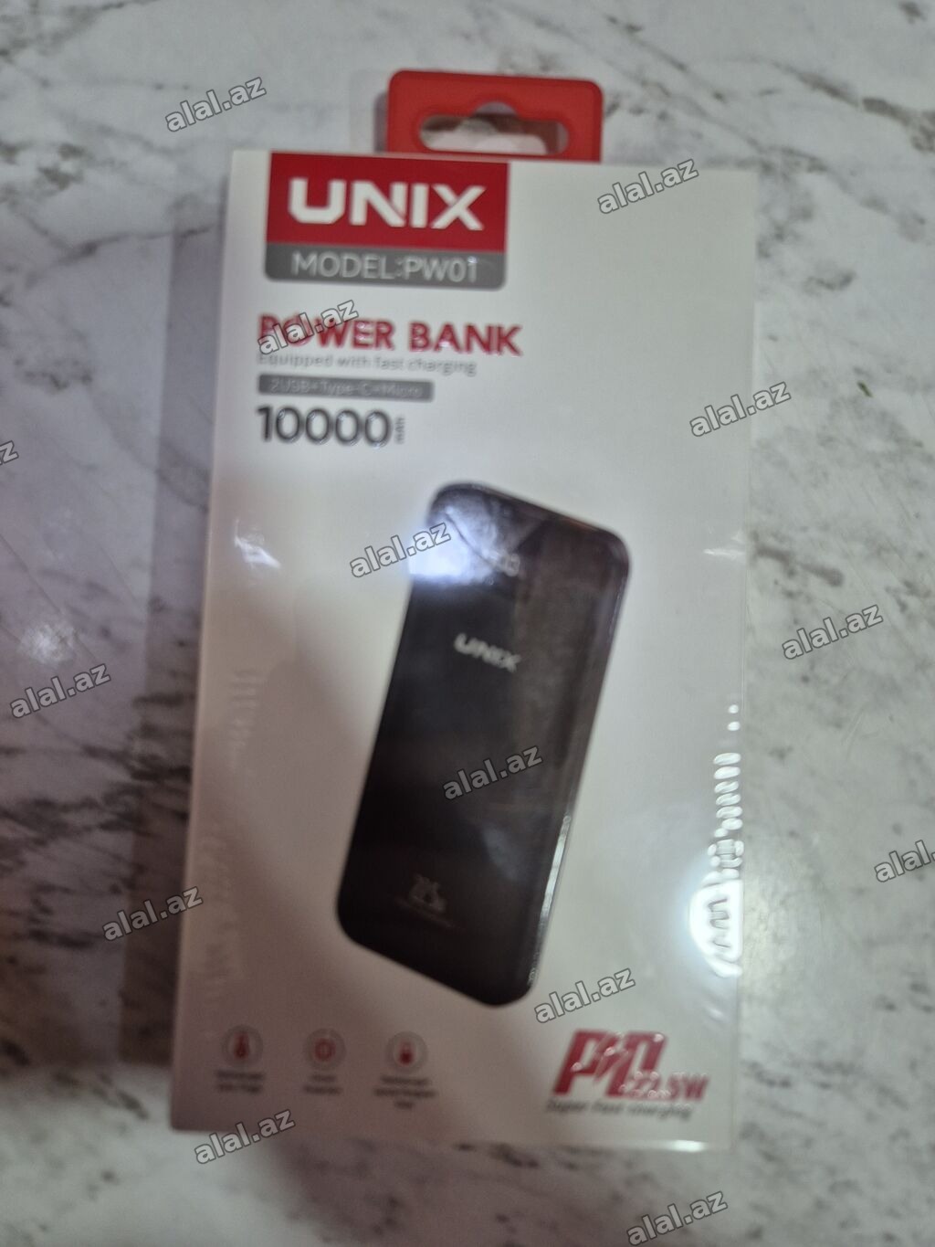 Yenidir.UNIX PW01 Power Bank - Tutum: 10000 mAh - Sürətli enerji