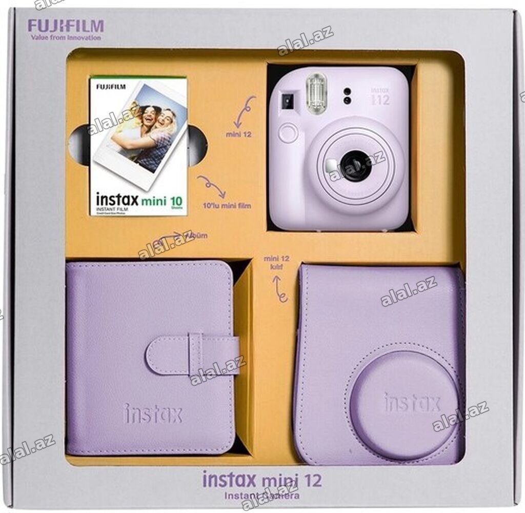 Fujifilm Instax mini 12 dəst – lavanda rəngində ani foto kamera