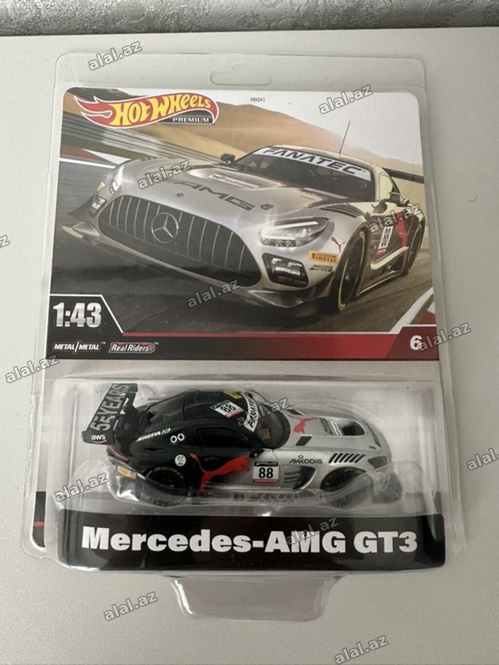 Hot Wheels Premium – Mercedes‑AMG GT3 miqyası 1:43 - Brend: Hot