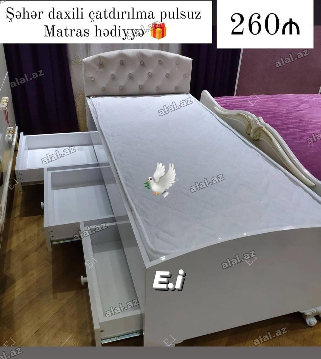 Oğlan və qız üçün, Yeni, Çarpayı, Matras ilə, Siyirməli