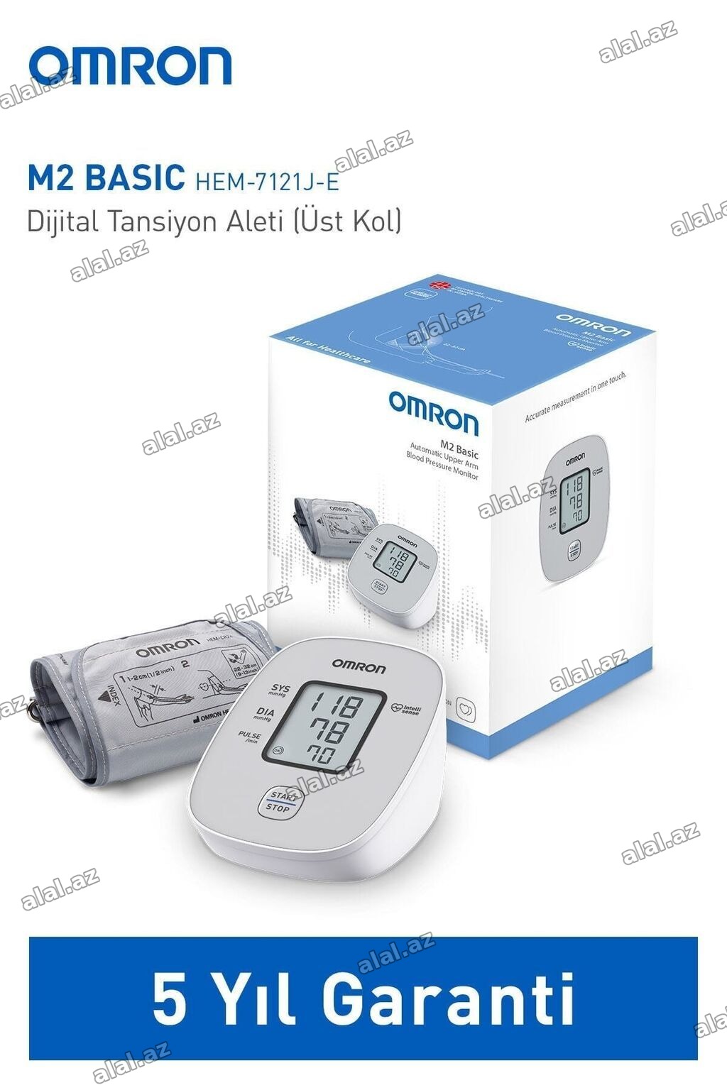Omron M2 Basic HEM-7121J-E — Üst qol üçün rəqəmsal təzyiq ölçən