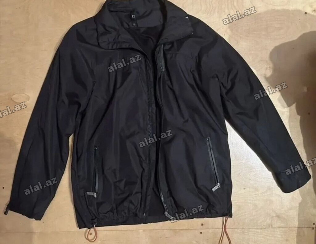 Qara rəngli yüngül küləkkeş/yağmurluq gödəkçə - Material: suya və