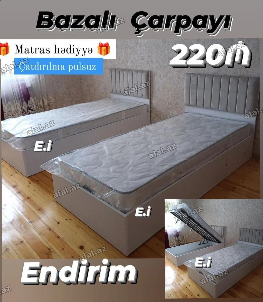Yeni, Təknəfərlik çarpayı, Bazalı, Matras ilə, Siyirməsiz