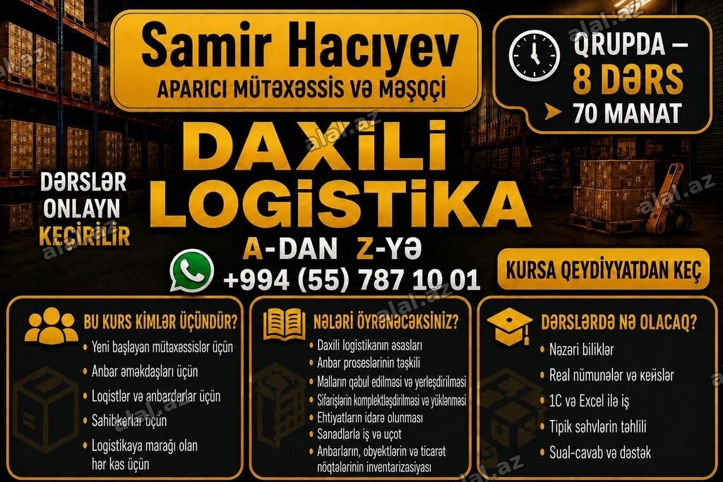 Ölkə daxili logistika üzrə onlayn kurs – A-dan Z-yə Məzmun və