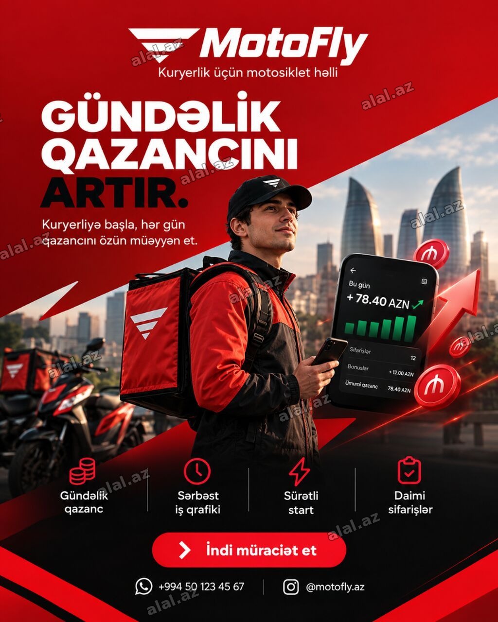 Moto-kuryer tələb olunur