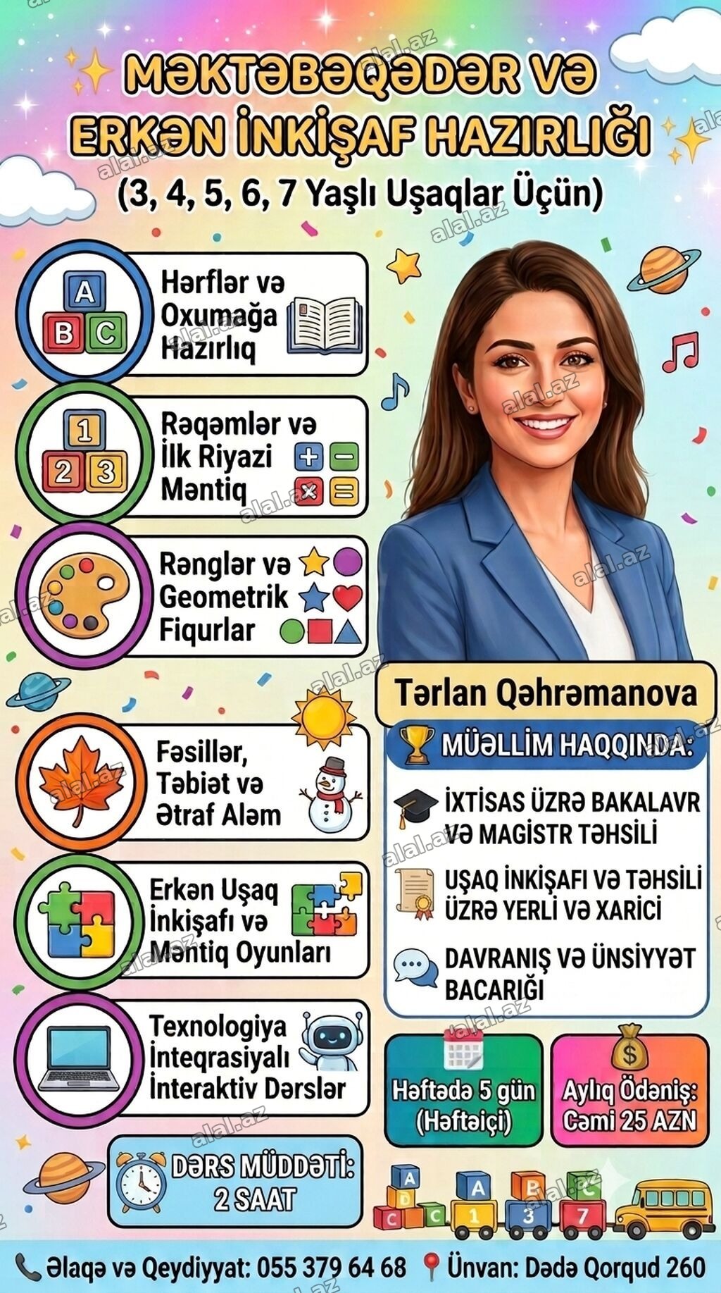 Məktəbəqədər və ibtidai sinif hazırlığı, Azərbaycan dili, Əyani
