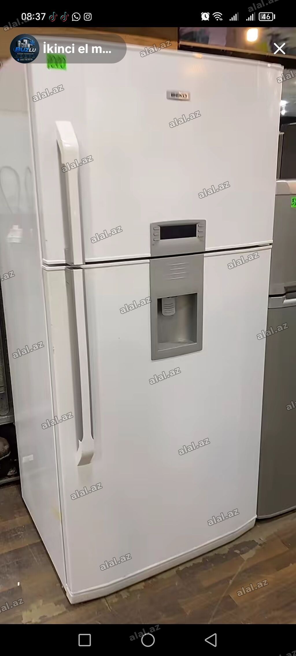 Beko iki qapılı soyuducu - Rəng: ağ, gümüşü detallarla - Ön paneldə