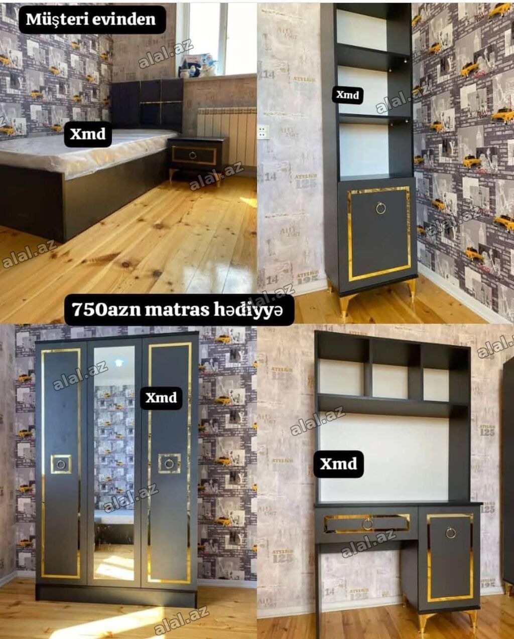 Uşaq/yeniyetmə otağı üçün tam mebel dəsti Dəst tərkibi: - Tək