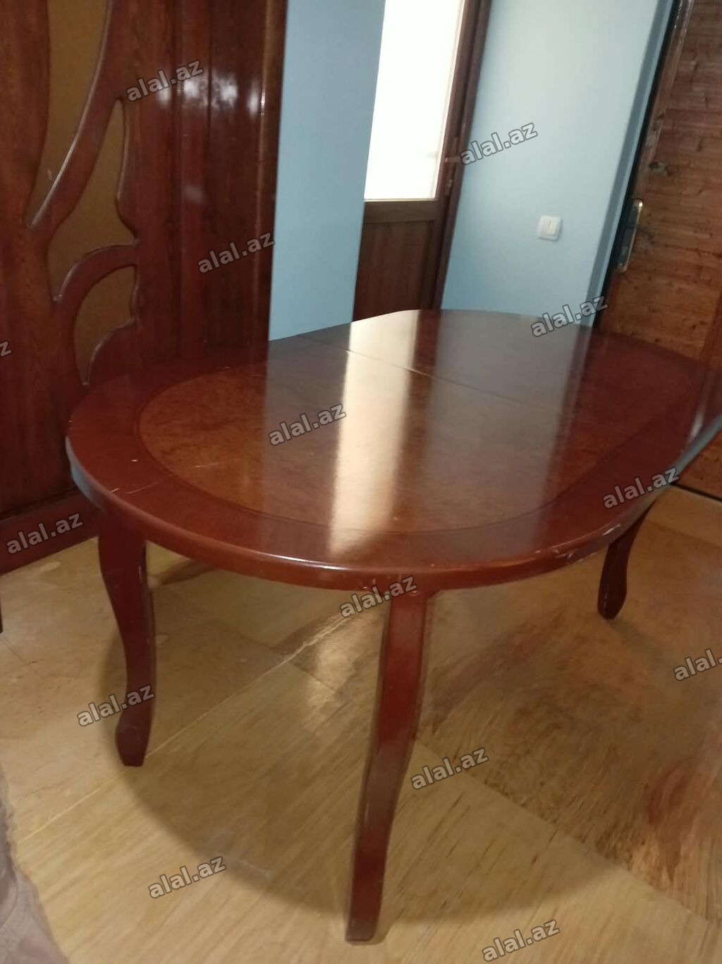 Qonaq otağı üçün, İşlənmiş, Açılan, Oval masa, 6 stul