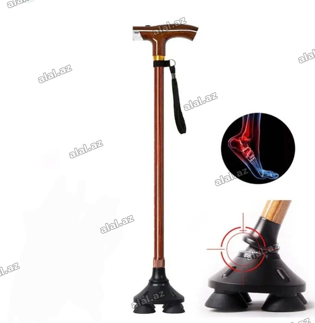 Əsa xasa baston çəlik Teleskopik çoxayaqlı əl əsası - Ergonomik T
