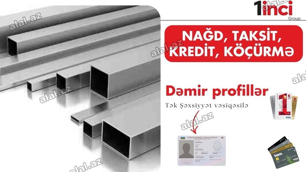 Məhsul: Dəmir profillər - Müxtəlif ölçü və kəsiklər: kvadrat və
