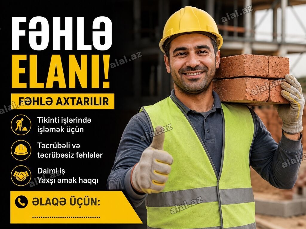 Fəhlə tələb olunur Xırdalanda AAAF PARKA YAXIN mansar yığılacaq usta