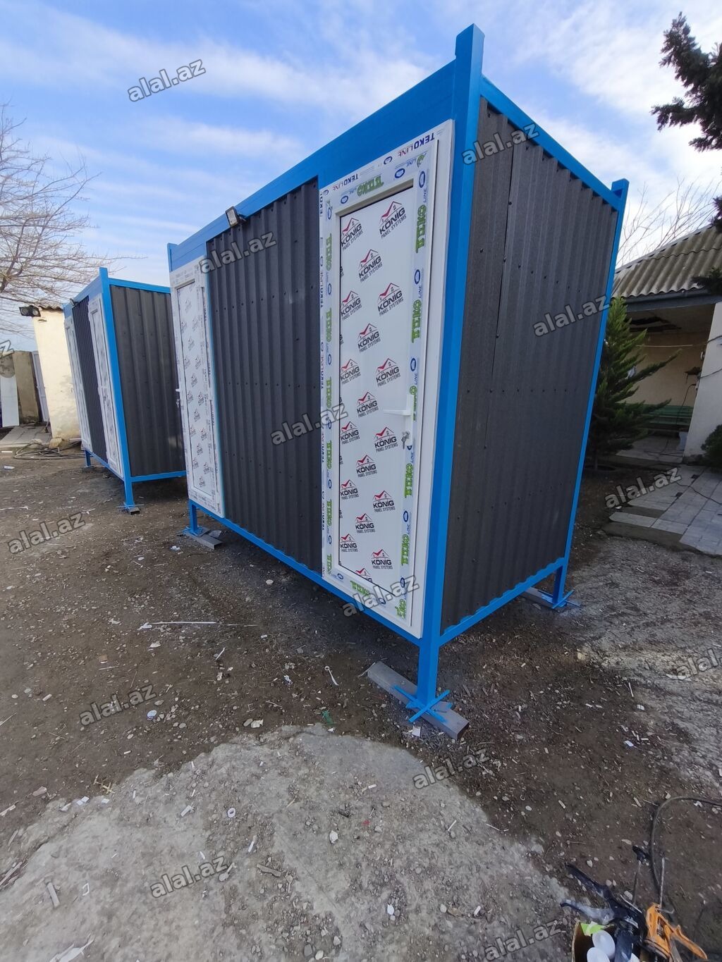 Metal karkaslı mobil sanitar blok – duş və tualet konteyneri -