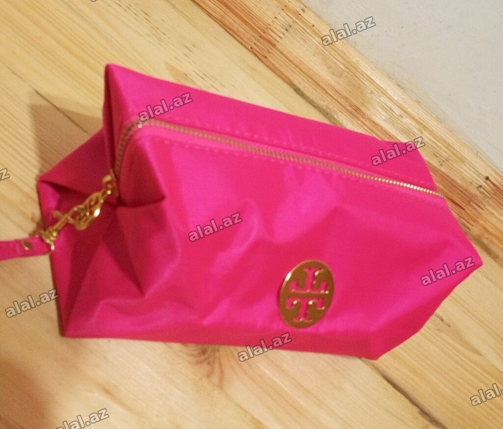 Parlaq çəhrayı rəngdə kosmetik çanta. - Material: suya davamlı, hamar