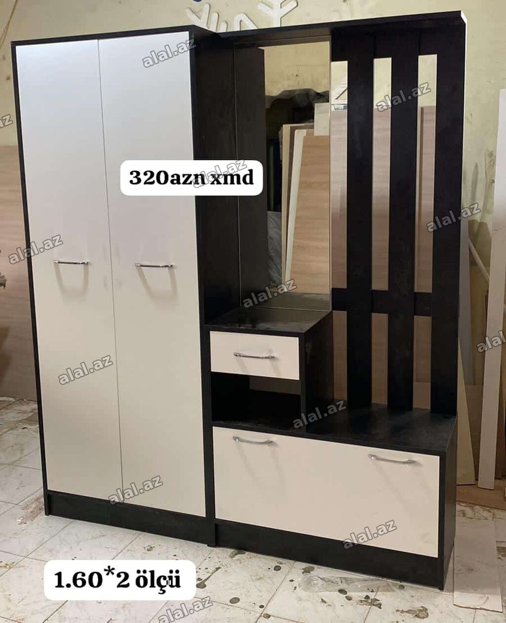 Dəhliz üçün çoxfunksiyalı dolab-komplekt. Xüsusiyyətlər: - Ölçü: 1.60