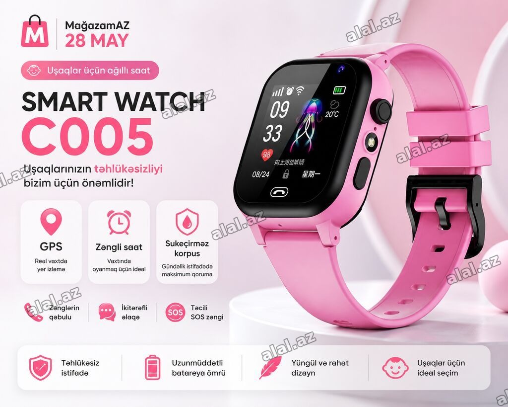 Kateqoriya: Smart saatlar Brend: Smart Berry Məhsul: Uşaq üçün ağıllı
