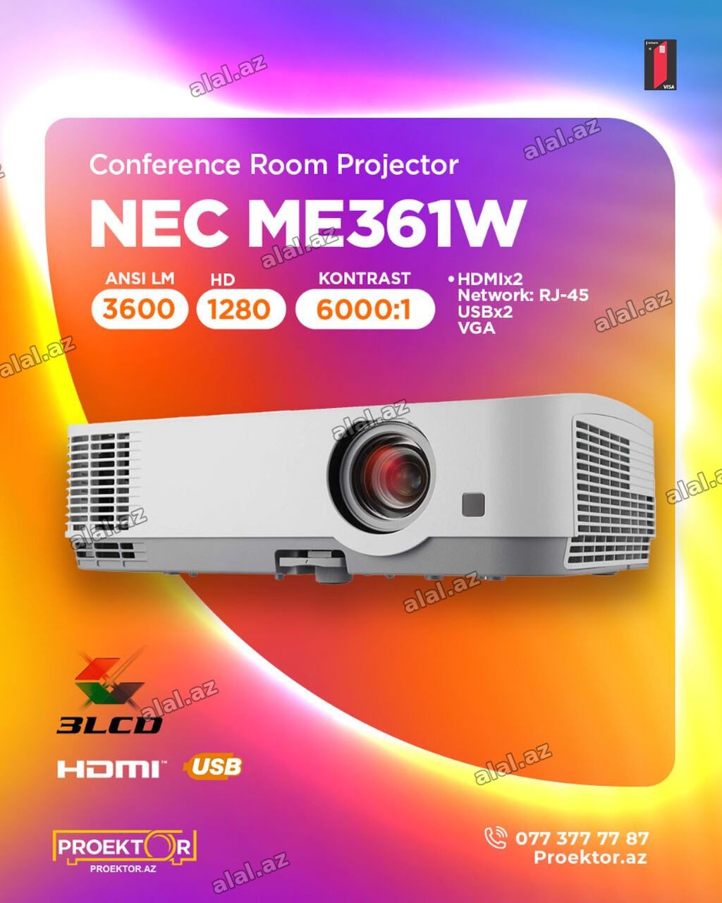 İşlənmiş Portativ Proyektor NEC, Ödənişli çatdırılma