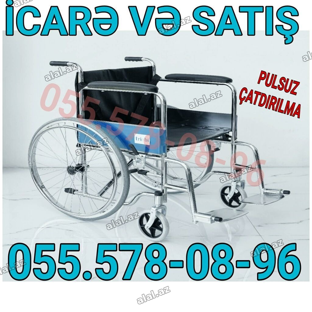 Əlil arabası – icarə və satış - Möhkəm metal çərçivə, parlaq xrom
