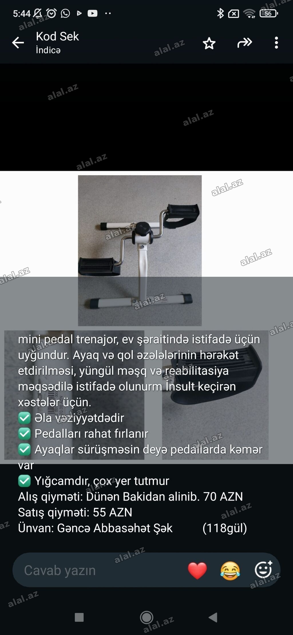 Mini pedal trenajor – ev şəraitində istifadə üçün. Xüsusiyyətlər: -